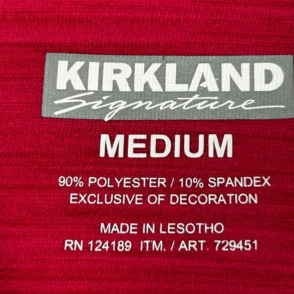 KIRKLAND Signature Track Jacket Womens Medium Red Athletic Half Zip Mock Neck - Picture 6 of 7